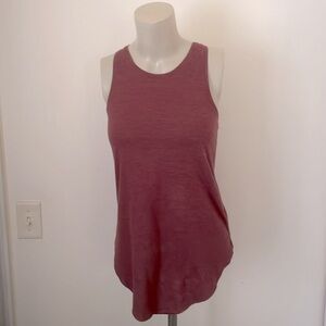 Topshop | Red High Neck Rounded Hem Tank Top